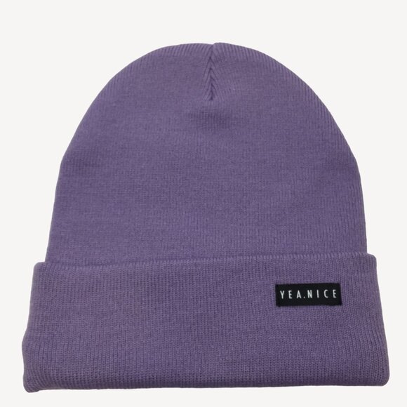 Yea.Nice Legend Mens Knit Lavender Purple Folded Beanie Winter Wear Skiing Warm - Picture 1 of 3